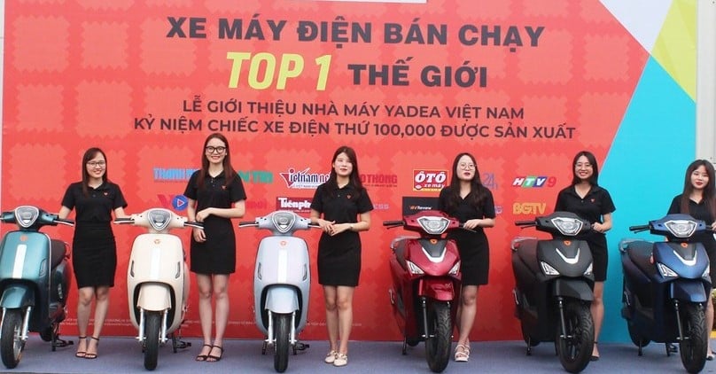Yadea holds a ceremony to release its 100,000th made-in-Vietnam electric two-wheeler in Bac Giang province, northern Vietnam, August 10, 2023. Photo courtesy of Bac Giang newspaper.
