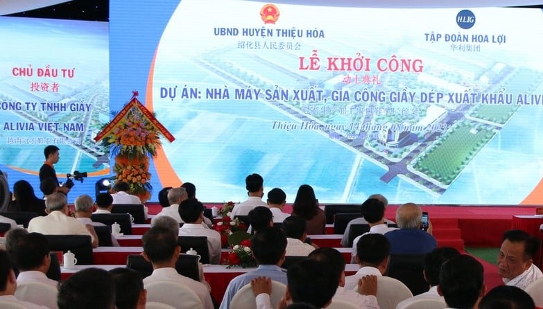 Tập đoàn HuaLi khởi công xây dựng nhà máy tại tỉnh Thanh Hóa, miền trung Việt Nam vào ngày 14 tháng 8 năm 2023. Ảnh do cổng thông tin Thanh Hóa cung cấp.
