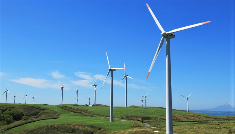 Eurus Soya Misaki wind farm in Wakkanai City, Hokkaido, northern Japan. Photo courtesy of Eurus Energy.