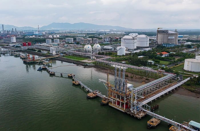 An aerial view of Thi Vai LNG Terminal in Ba Ria-Vung Tau province, southern Vietnam. Photo courtesy of CafeF.