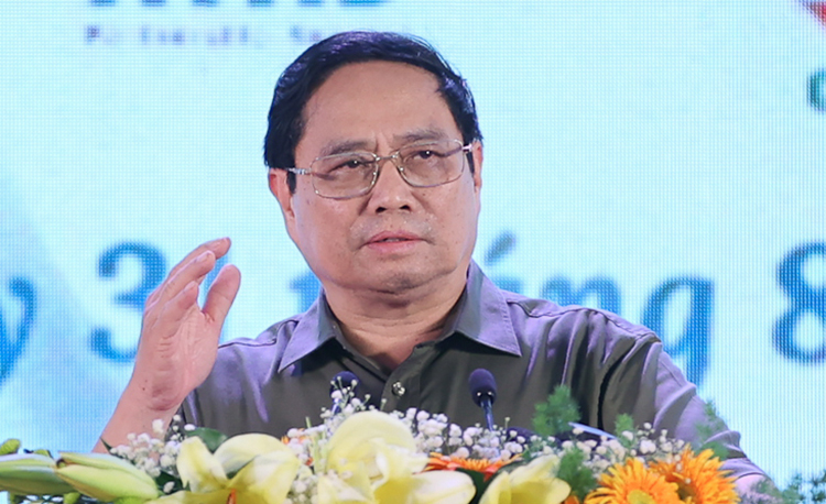 Prime Minister Pham Minh Chinh at the ceremony to commence construction of Long Thanh International Airport's terminal in Dong Nai province, southern Vietnam, August 31, 2023. Photo courtesy of the government portal.