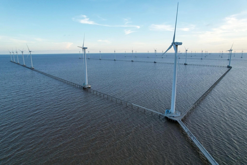 A wind power project in Bac Lieu province, Mekong Delta, southern Vietnam. Photo courtesy of CafeF.