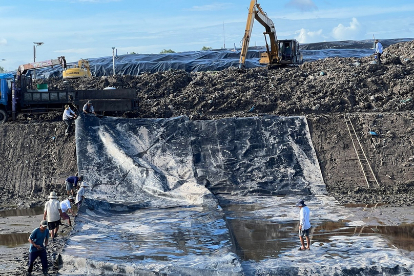 An Hiep Landfill in Ben Tre province, Mekong Delta, southern Vietnam.