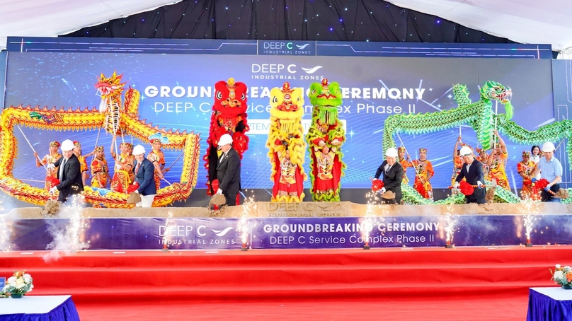 Deep C Industrial Zones conducted a groundbreaking ceremony for its service complex phase 2 in Hai Phong city, northern Vietnam, September 13, 2023. Photo courtesy of Hai Phong's news portal.