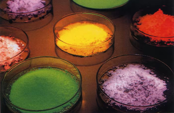 Samples of rare earth elements in laboratory. Photo courtesy of Advanced Material Japan. 