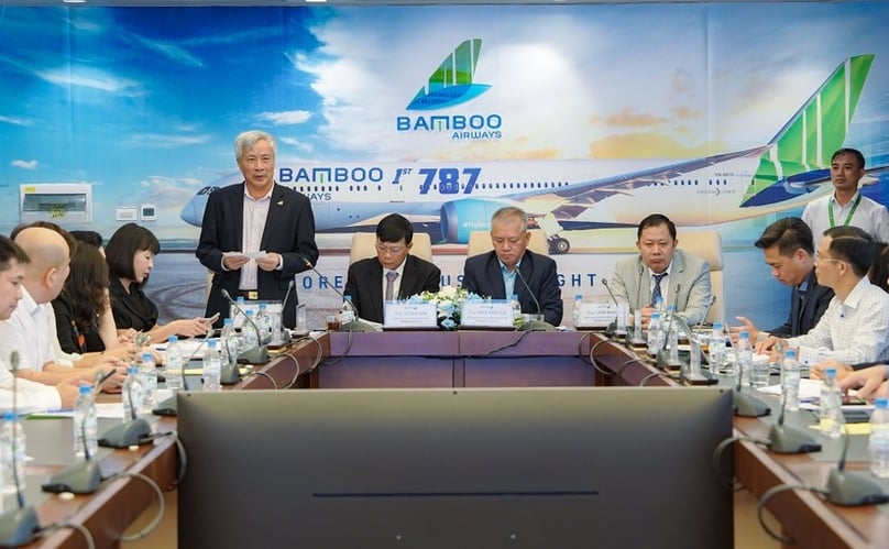 The Bamboo Airways board at an extraordinary meeting on September 15, 2023. Photo courtesy of Bamboo Airways.