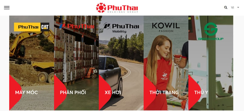 Phu Thai Holdings operates in five main areas, namely trade-distribution, manufacturing of construction and mining machinery, fashion, luxury car distribution and agriculture. Photo courtesy of the group.