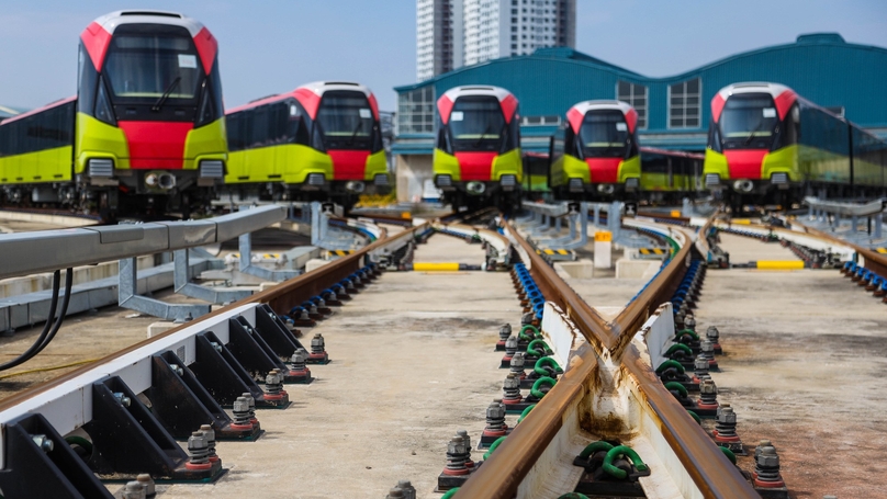 Trains that will run on Hanoi's Metro No.2 route when it becomes operational. Photo courtesy of Laborer newspaper.