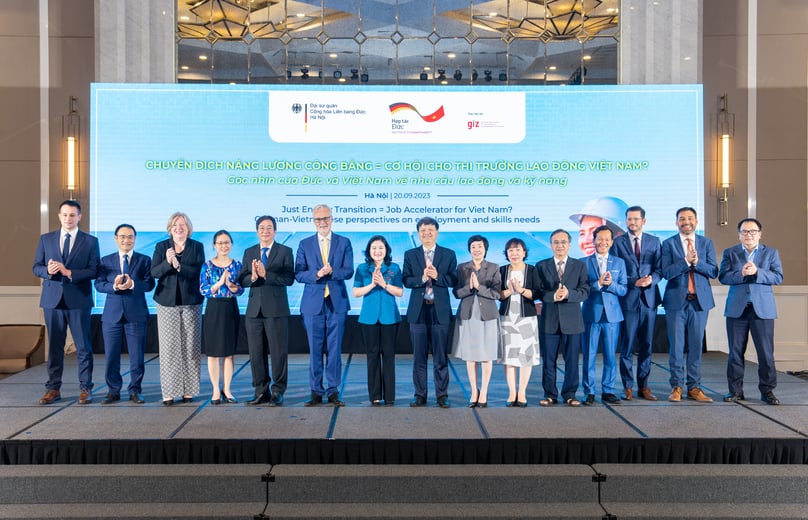 A conference on energy transition and employment hosted by the German Embassy in Hanoi, September 19, 2023. Photo courtesy of the embassy.