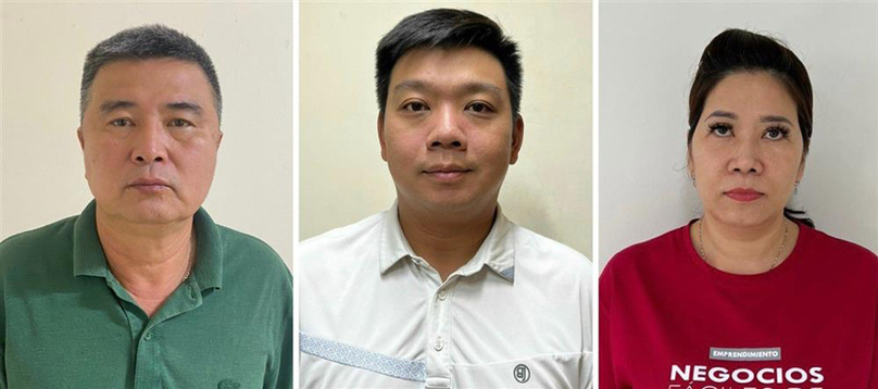 From left: Nguyen Loc An, Tran Trac Viet Duc and Do Thi Tuyet Nga. Photo courtesy of the Ministry of Public Security.