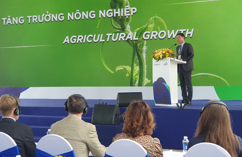 Duc Thang Pham, managing director, Cargill Animal Nutrition Thailand and Vietnam, speaks at the inauguration ceremony for the Provimi Premix plant in Dong Nai province, southern Vietnam, September 25, 2023. Photo by The Investor/Lan Do.