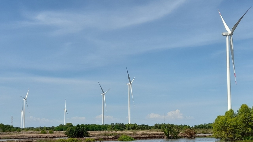 A wind power project in Ben Tre province, Mekong Delta, southern Vietnam. Photo courtesy of Thanh Nien (Young People) newspaper.