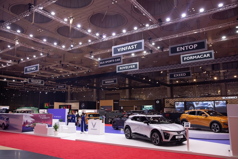 VinFast displays vehicles at the Geneva International Motor Show (GIMS) in Doha, Qatar, October 5-14, 2023. Photo courtesy of VinFast.