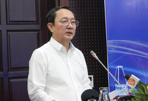 Minister of Science and Technology Huynh Thanh Dat addresses a conference on innovative startups in Danang, October 12, 2023. Photo by The Investor/Thanh Van.