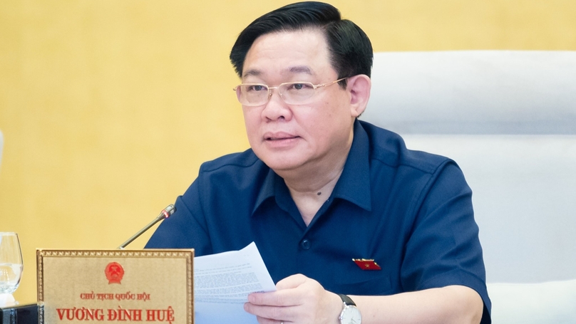 National Assembly Chairman Vuong Dinh Hue at a meeting of the National Assembly's Standing Committee in Hanoi, October 16, 2023. Photo courtesy of the parliament.