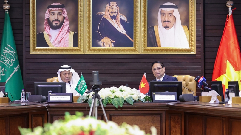 Prime Minister Pham Minh Chinh attends the Vietnam-Saudi Arabia Business Forum in Saudi Arabia, October 19, 2023. Photo courtesy of the government's news portal.