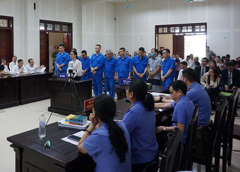 Defendants at the Quang Ninh People's Court, northern Vietnam. Photo courtesy of Lao Dong (Labor) newspaper.