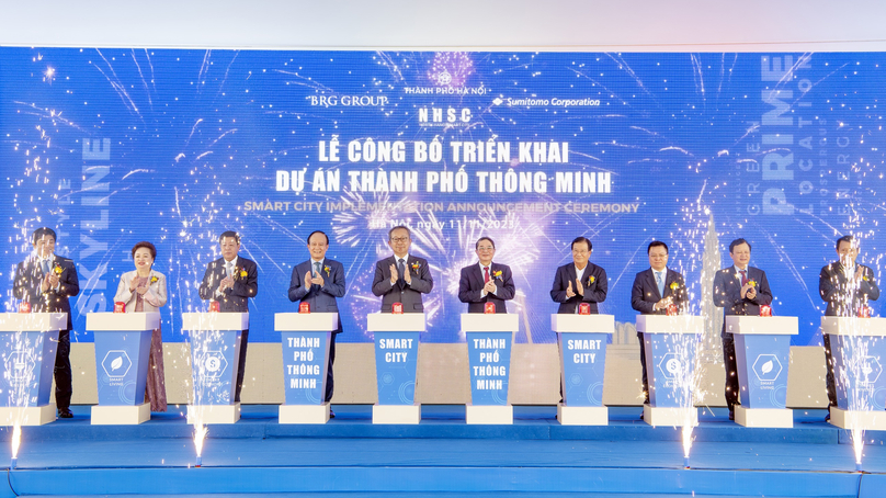 An implementation announcement ceremony for the $4.2 billion North Hanoi Smart City project held in the capital city, November 11, 2023. Photo courtesy of BRG.