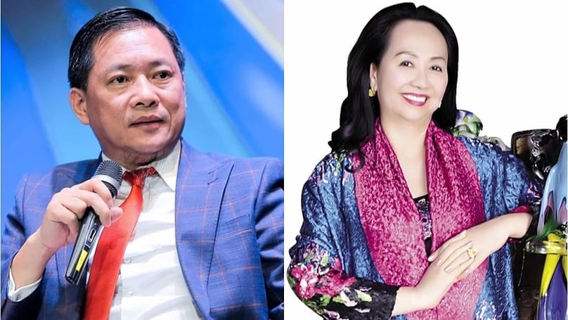 Tycoon Nguyen Cao Tri (left) and Truong My Lan, chairwoman of Van Thinh Phat Group. Photo courtesy of Van Lang University and Van Thinh Phat Group.