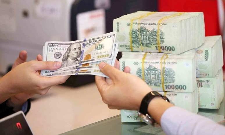 The dong-dollar central exchange rate in Vietnam has been falling continuously in November. Photo courtesy of Thanh Nien (Young People) newspaper.