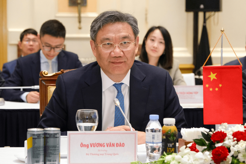 Chinese Minister of Commerce Wang Wentao co-chairs the 12th meeting of the Vietnam-China trade-economic cooperation committee in Hanoi, November 27, 2023. Photo courtesy of Vietnam's Ministry of Industry and Trade.