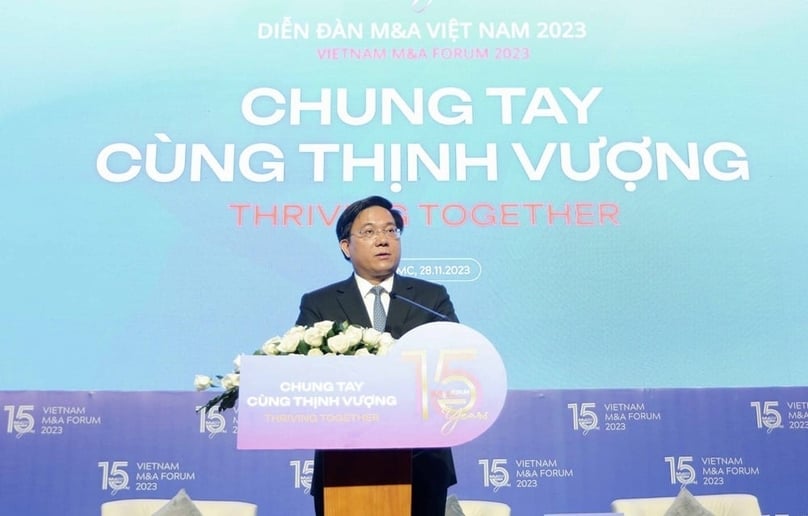 Deputy Minister of Planning Tran Duy Dong speaks at the Vietnam M&A Forum 2023 in Ho Chi Minh City, November 28, 2023. Photo by The Investor/Gia Huy.  