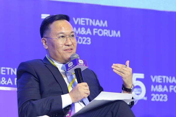 Angus Liew, chairman of Gamuda Land Vietnam, speaks at the Vietnam M&A Forum 2023 in Ho Chi Minh City, November 28, 2023. Photo courtesy of Dau tu (Investment) newspaper.