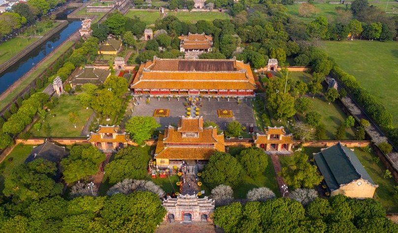 An aerial view of the Imperial Citadel in Hue, central Vietnam. Photo by iVivu.