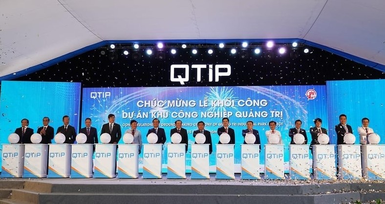 Groundbreaking ceremony of Quang Tri Industrial Park in Quang Tri province, central Vietnam, December 15, 2023. Photo courtesy of Quang Tri news portal.