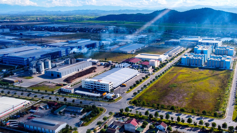 Một góc Khu công nghiệp VSIP Nghệ An, tỉnh Nghệ An, miền Trung Việt Nam.  Ảnh do báo Nghệ An cung cấp. 