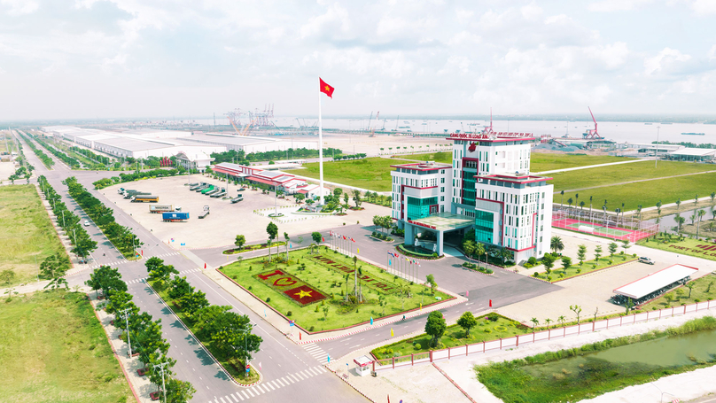 Cảng quốc tế Long An ở tỉnh Long An, đồng bằng sông Cửu Long, miền Nam Việt Nam.  Hình ảnh do Cảng Quốc tế Long An cung cấp
