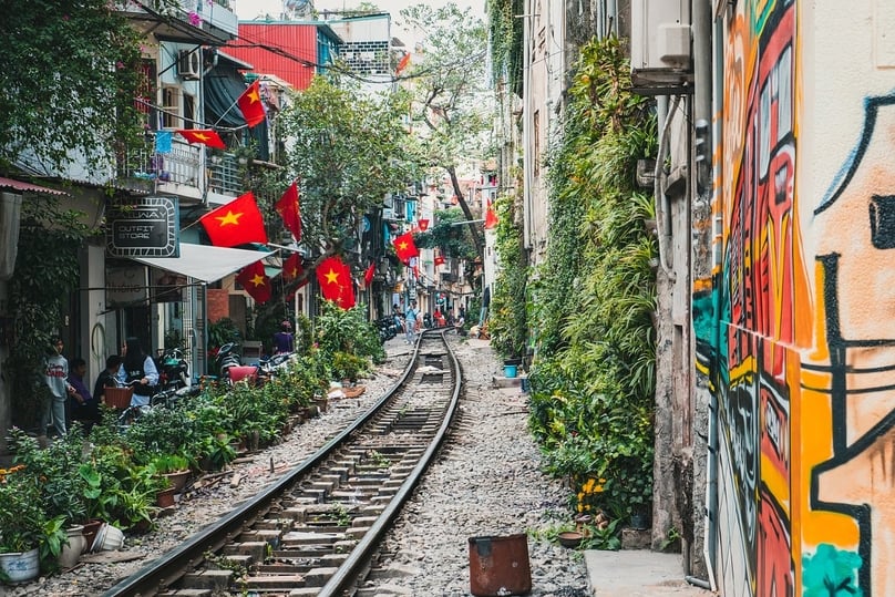 A railway section in downtown Hanoi, Vietnam. Photo courtesy of TripAdvisor.