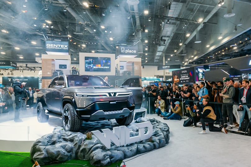 VinFast's new electric vehicle concept - the VF Wild - draws public attention at the Consumer Electronics Show 2024 in Las Vegas, the U.S. on January 9, 2024. Photo courtesy of VinFast.