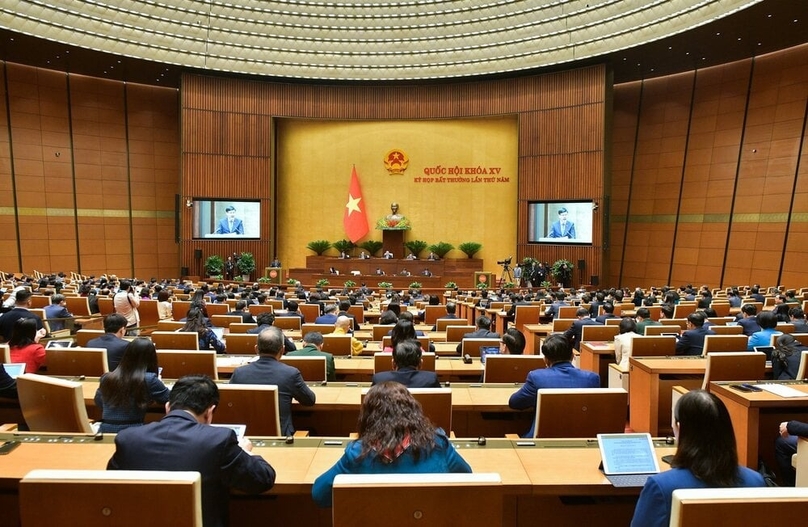 Vietnam's National Assembly members gather in Hanoi to pass the amended Land Law, January 18, 2024. Photo courtesy of the National Assembly's news portal.