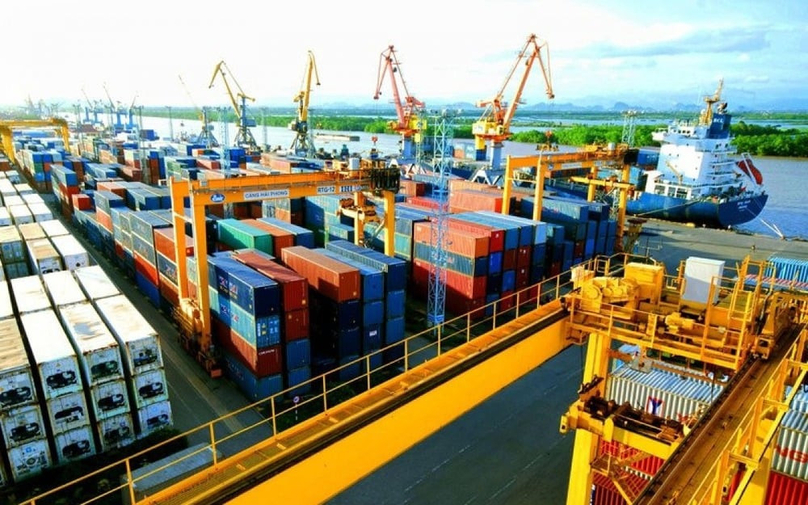 Vietnam's goods at a port before exporting. Photo courtesy of the government's news portal.