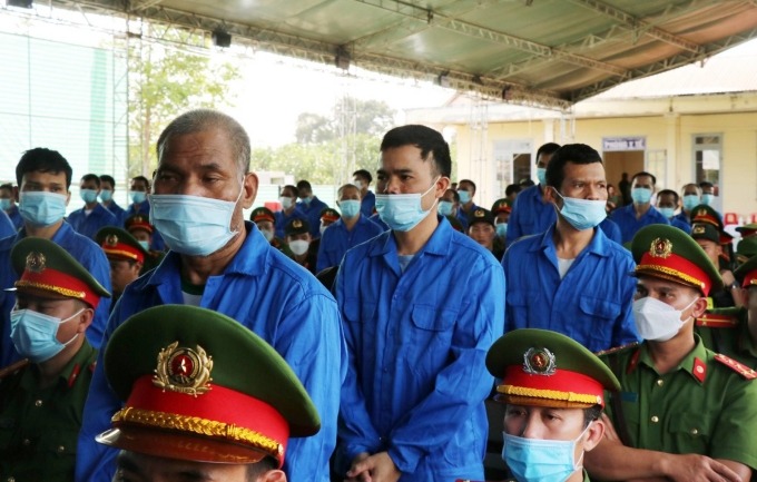 Defendants of the terrrorism trial listen to the conviction in Dak Lak province, Vietnam, January 20, 2024. Photo courtesy of Vietnam News Agency.