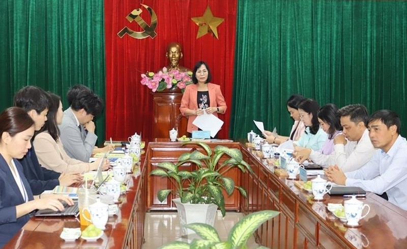 Dong Nai Vice Chairwoman Nguyen Thi Hoang (center) chairs a meeting with Sojitz in Dong Nai province, southern Vietnam, January 24, 2024. Photo courtesy of Dong Nai news portal.
