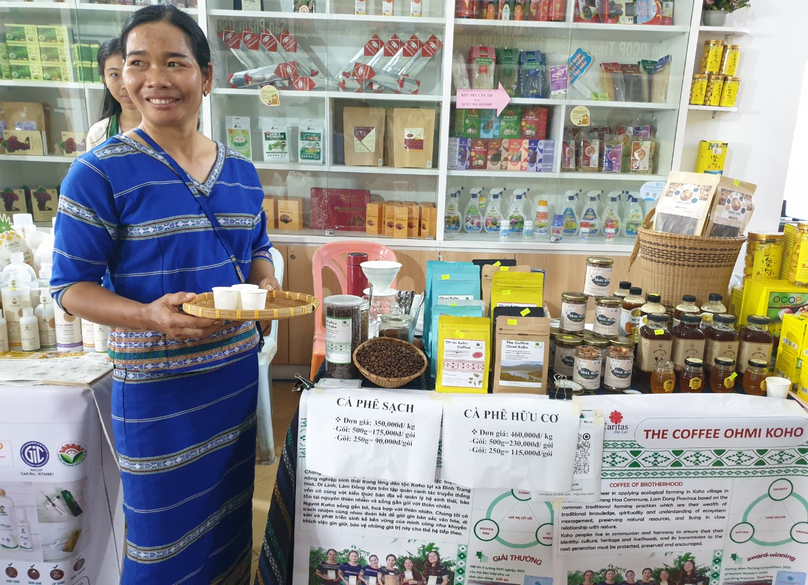 Omi Koho coffee from Lam Dong province sold at the “Green Lunar New Year - Vietnamese gifts' market” held Feb 3-6, 2024 in Ho Chi Minh City. Photo by The Investor/Lan Do.