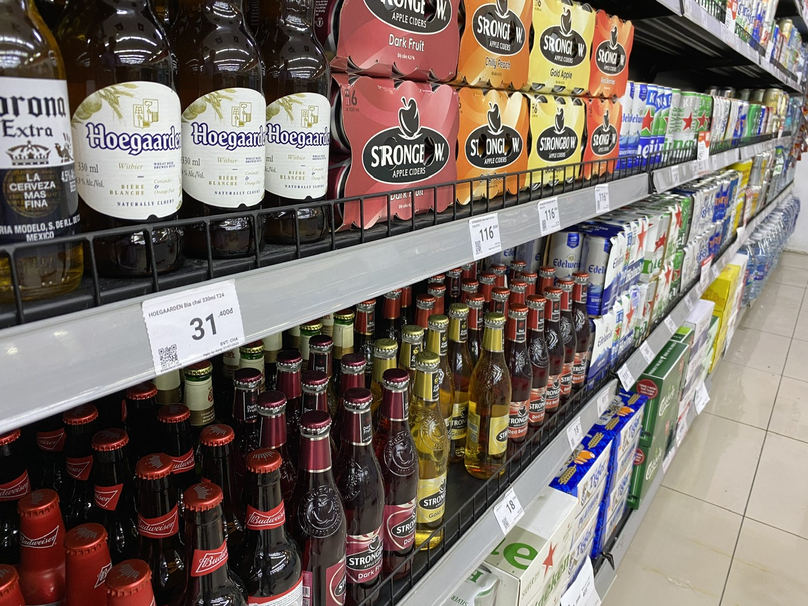 Beers at a Winmart supermarket in Hanoi. Photo by The Investor/Minh Tuan.