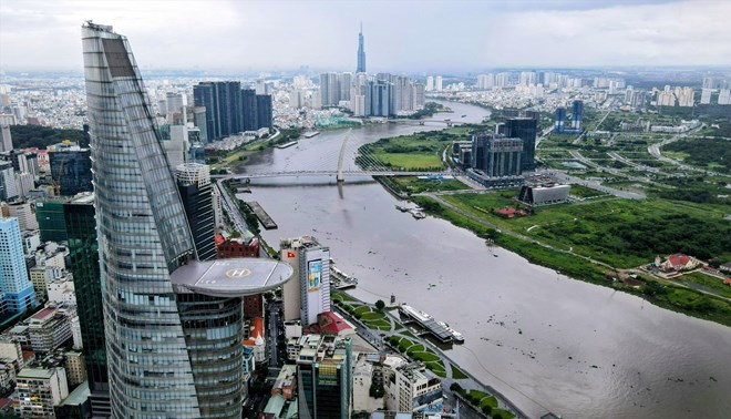The Saigon River area at Ho Chi Minh City's center, southern Vietnam. Photo courtesy of Lao Dong (Labor) newspaper.