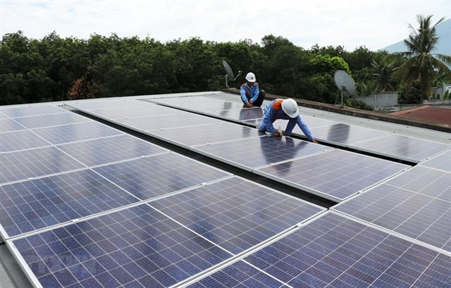 A solar panel installation underway in Vietnam. Photo courtesy of Vietnam News Agency. 