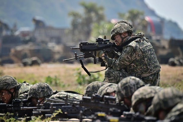 Soldiers participating in the Cobra Gold military exercise. Photo courtesy of  AFP.