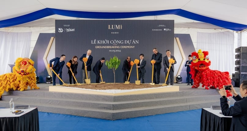 CapitaLand Development (CLD) broke ground on the Lumi Hanoi project in Hanoi, March 1, 2024. Photo courtesy of the company.
