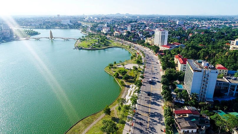 A bird's eye view of Viet Tri town, Phu Tho province, northern Vietnam. Photo courtesy of Phu Tho newspaper. 