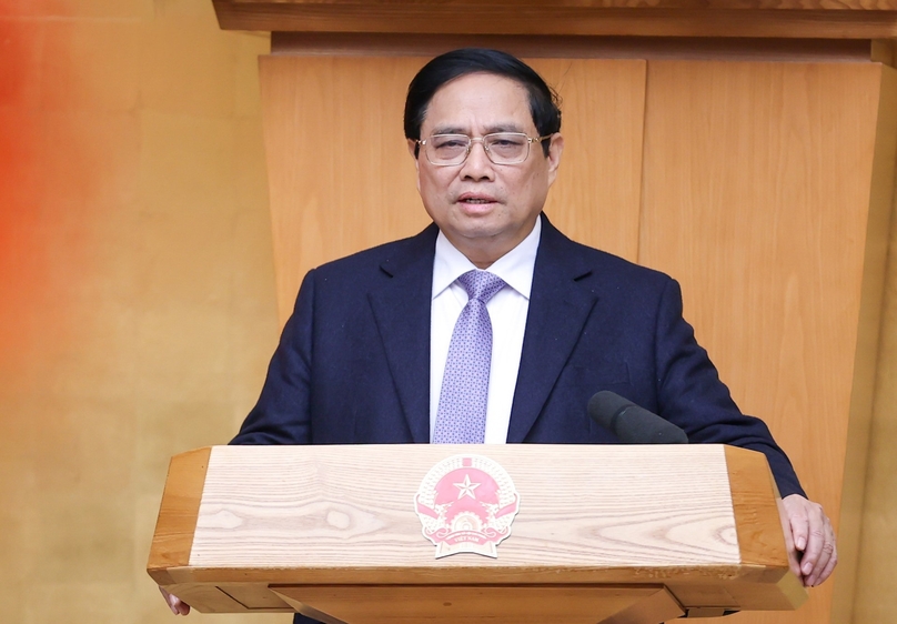 Prime Minister Pham Minh Chinh chairs a cabinet regular meeting in Hanoi on March 2, 2024. Photo courtesy of the government's news portal.