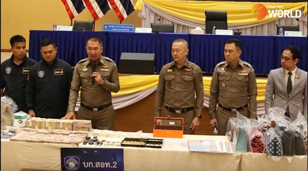 Thai police crackdown on a major online gambling network. Photo courtesy of thaipbsworld.com.