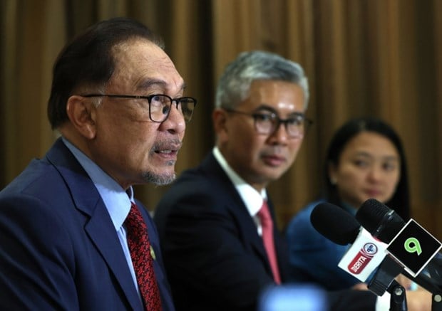 Malaysian Prime Minister Anwar Ibrahim speaks at a press conference with media practitioners from Malaysia in conjunction with his official visit to Australia, March 5, 2024. Photo courtesy of Bernama.