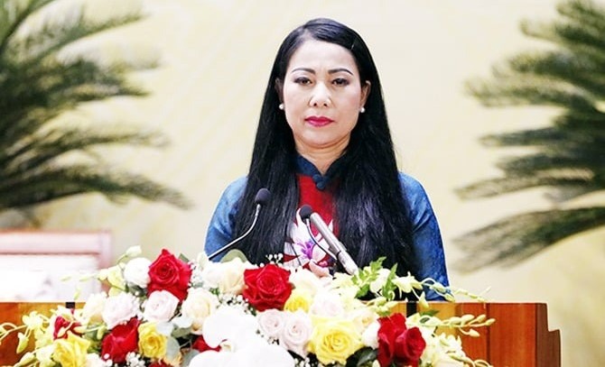 Hoang Thi Thuy Lan, Secretary of Vinh Phuc prorvince's Party Committee. Photo courtesy of Giao Thong (Transport) newspaper.