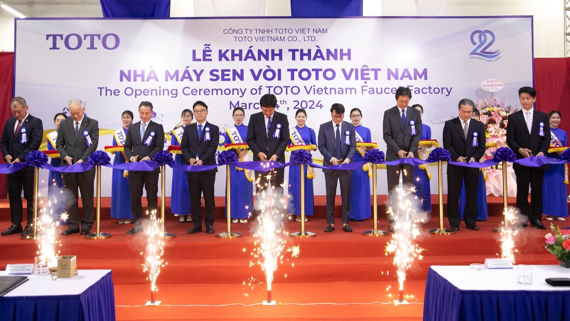 TOTO Vietnam holds an opening ceremony for its faucet factory in Vinh Phuc province, northern Vietnam, March 4, 2024. Photo courtesy of the company.