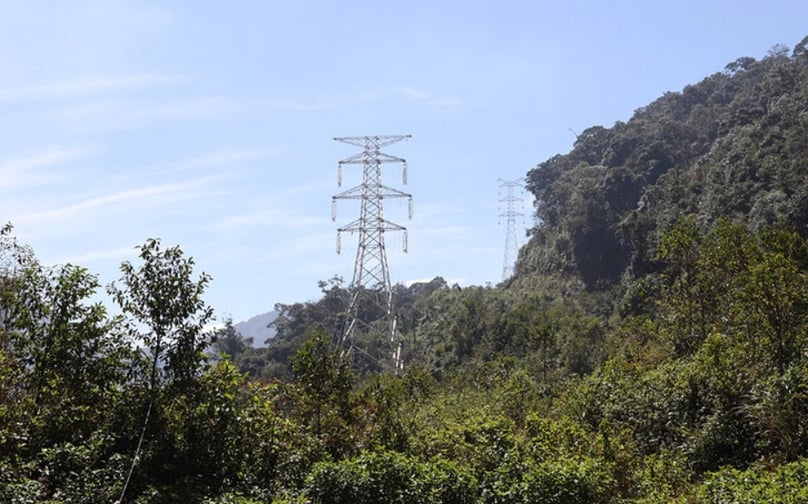 A transmission line built to import wind power from Laos. Photo courtesy of Vietnam's Ministry of Industry and Trade.